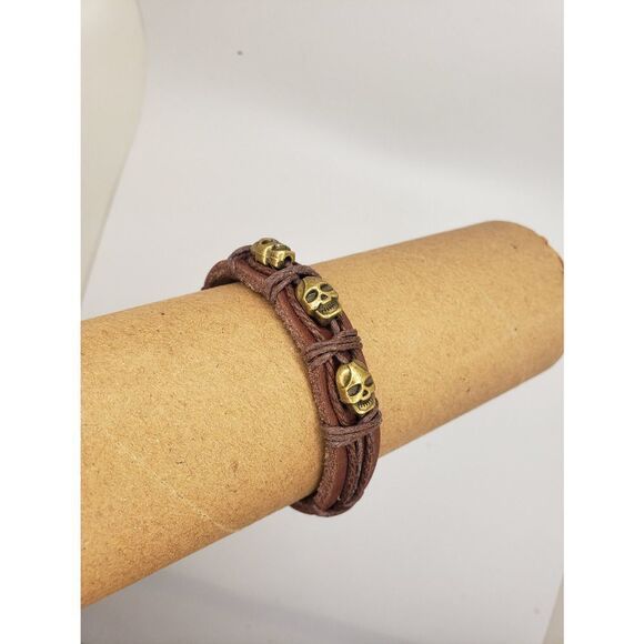 Brown skull bracelet - Picture 2 of 3